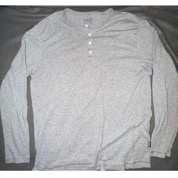 Patagonia Other - Patagonia Mens XL Long Sleeve Henley Shirt Heather Gray Cotton Blend Outdoor